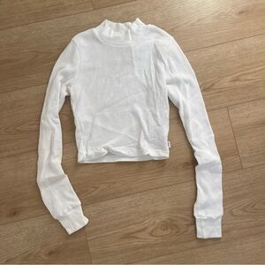 TNA White Waffle Thermal Long Sleeve Top